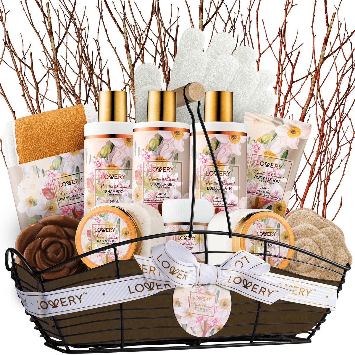 Lovery Vanilla Coconut Bath & Spa Gift Set Size 13 pieces