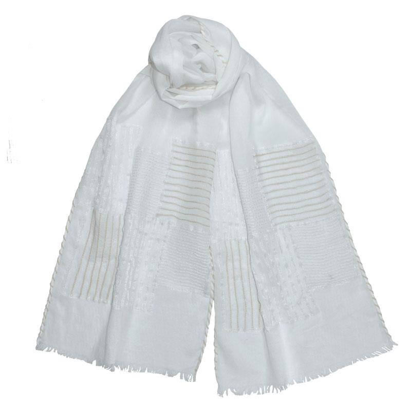 Dupatta Designs Francesca Embroidered Cotton Scarf