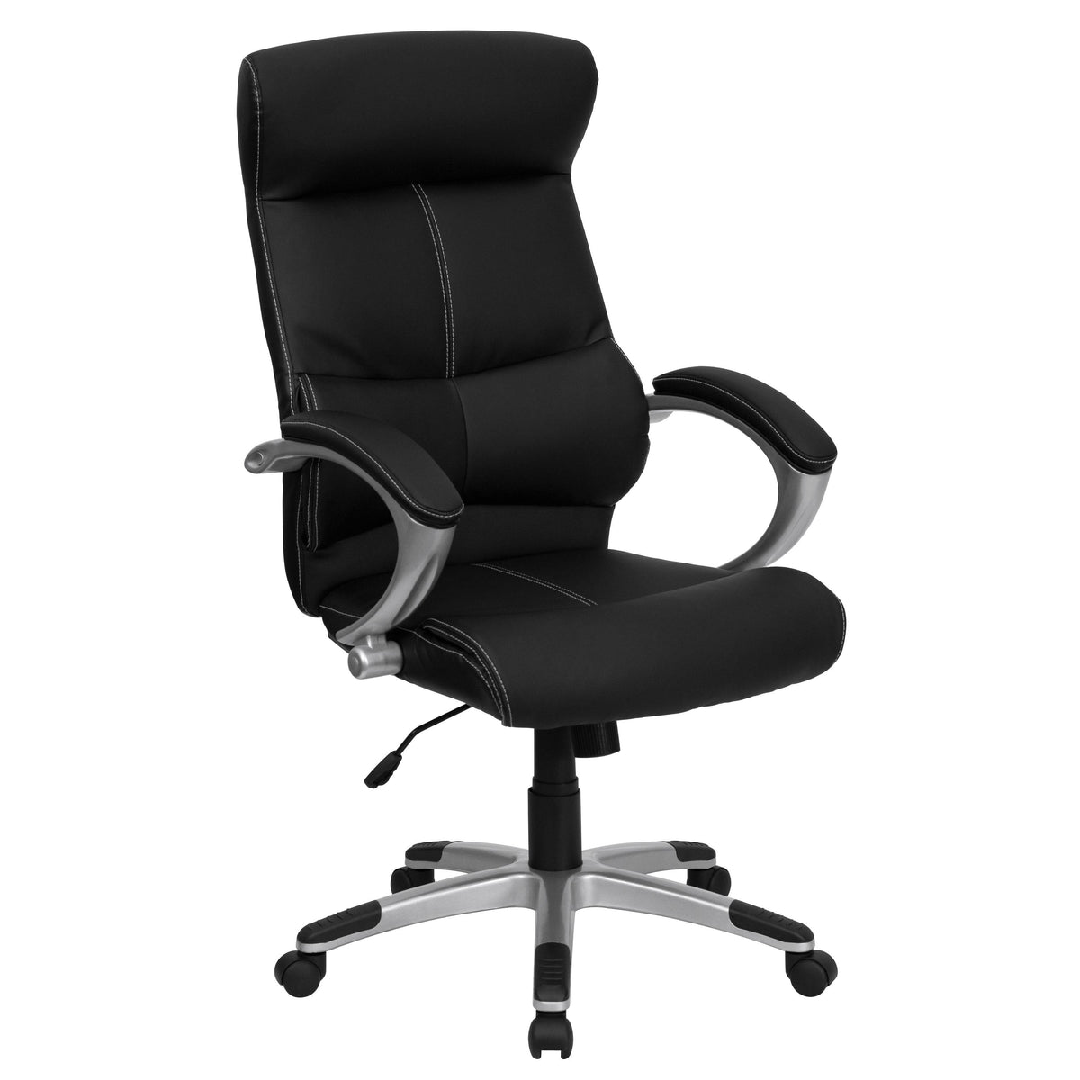 Flash Furniture High Back Black LeatherSoft Executive Swivel Office Chair with Curved Headrest