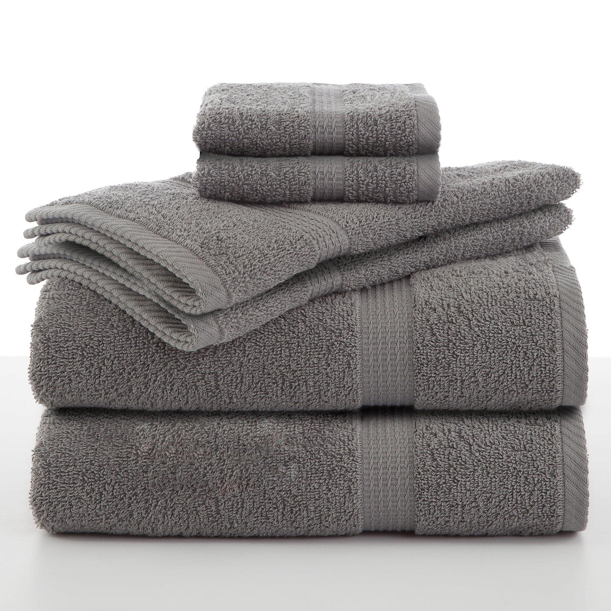 Novogratz by Utica Essentials 6pc Cotton Towel Set Momument Gray