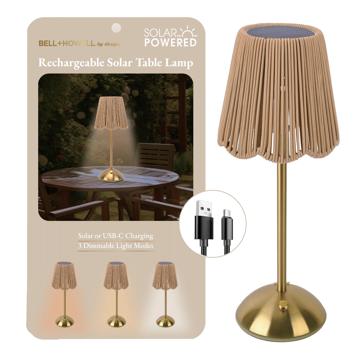 Bell + Howell Treated Retan Scaloped Lamp