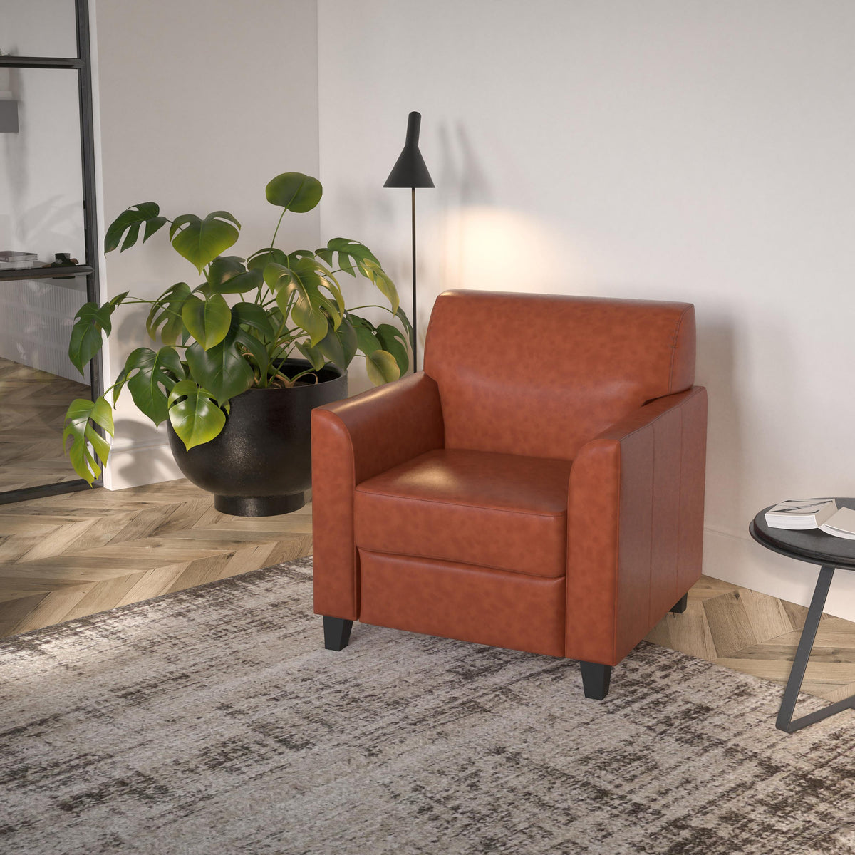 Flash Furniture Black LeatherSoft Chair with Clean Line Stitched Frame
