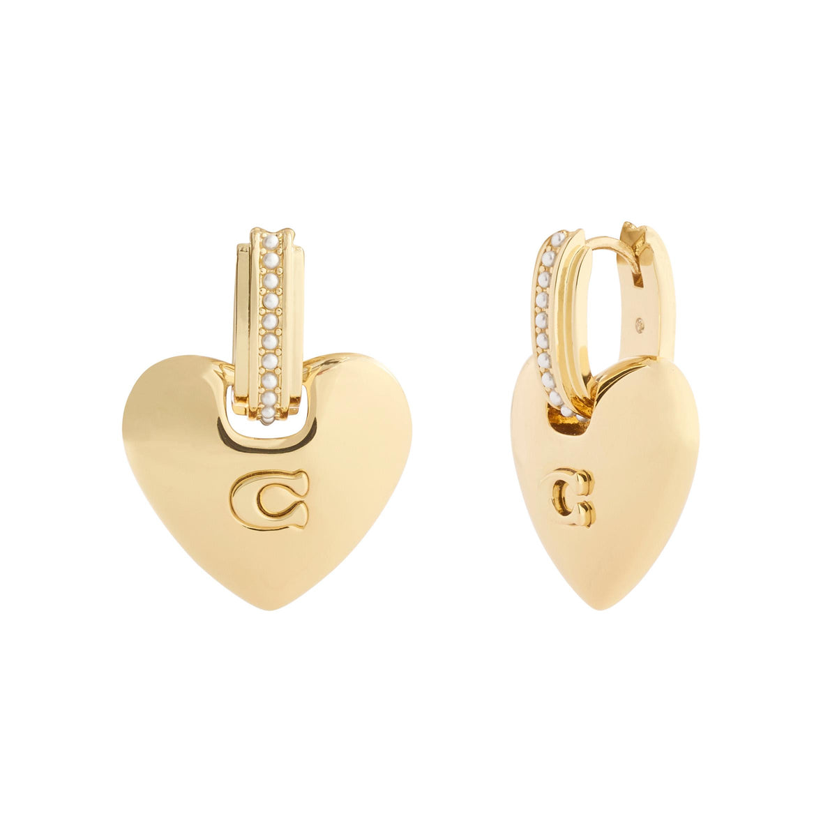 COACH Puffy Heart Drop Earrings - Gold