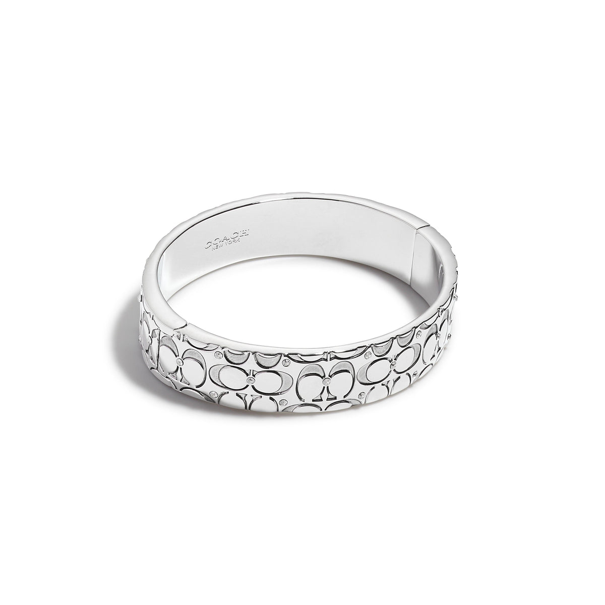 Coach Signature Quilted Bangle Silver-Tone