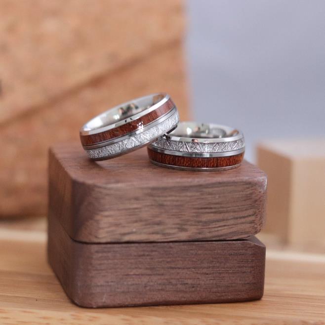 Joycoast Huck - Stainless Steel & Rosewood Ring Size 14