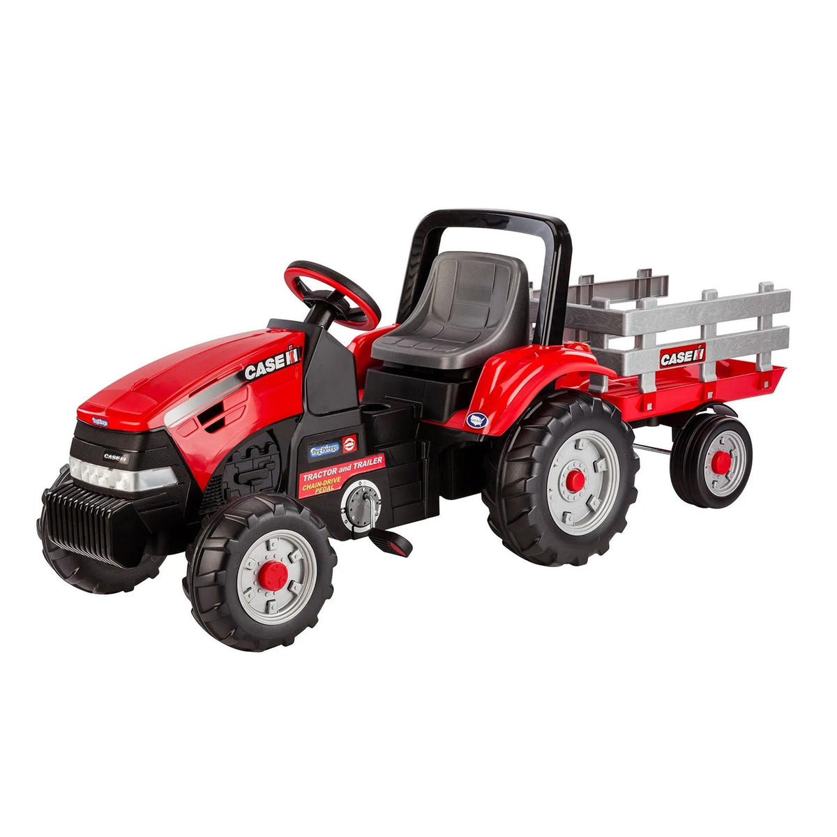 PEG Case IH Tractor and Trailer Pedal Powered Ride-On Red
