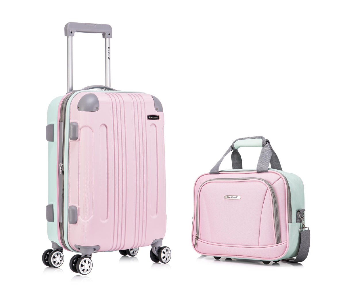 Rockland Luggage London ABS 20" Upright Spinner & 14" Tote - Mint