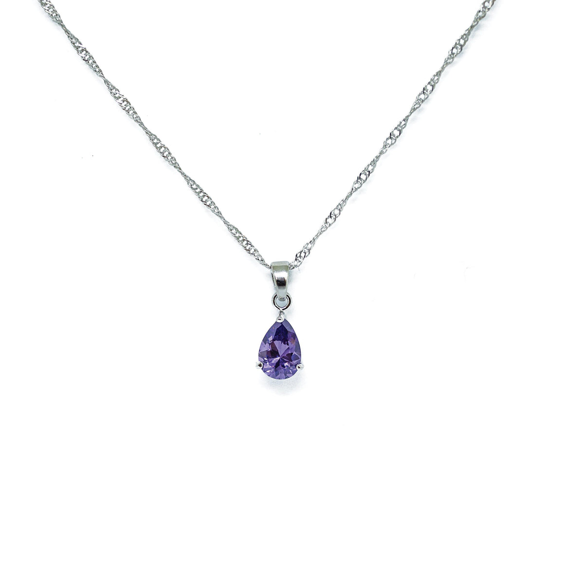 Completely Bella Amethyst Teardrop Pendant Necklace
