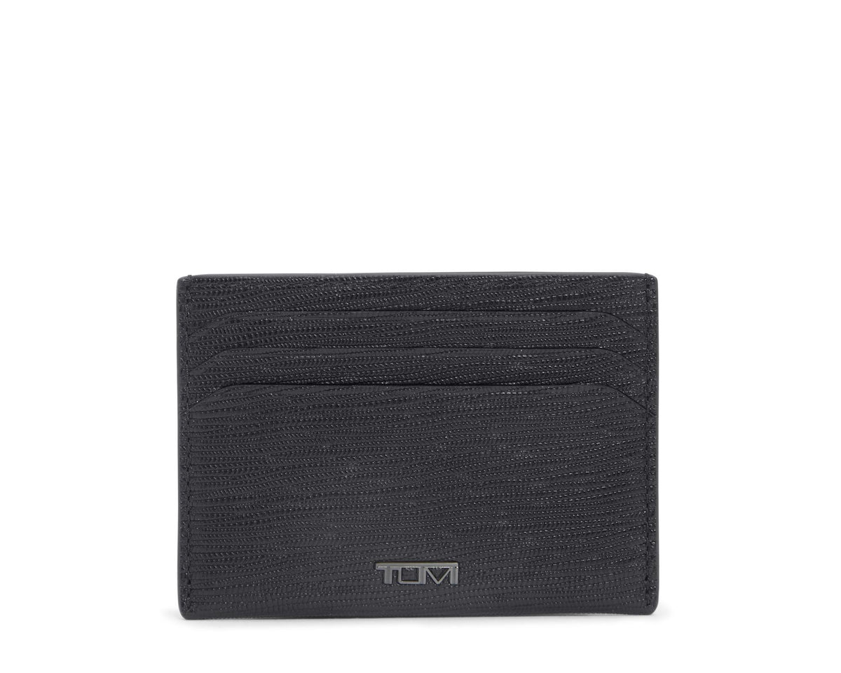 Tumi Nassau 6 Credit Card Slim Card Case - Black Embossed