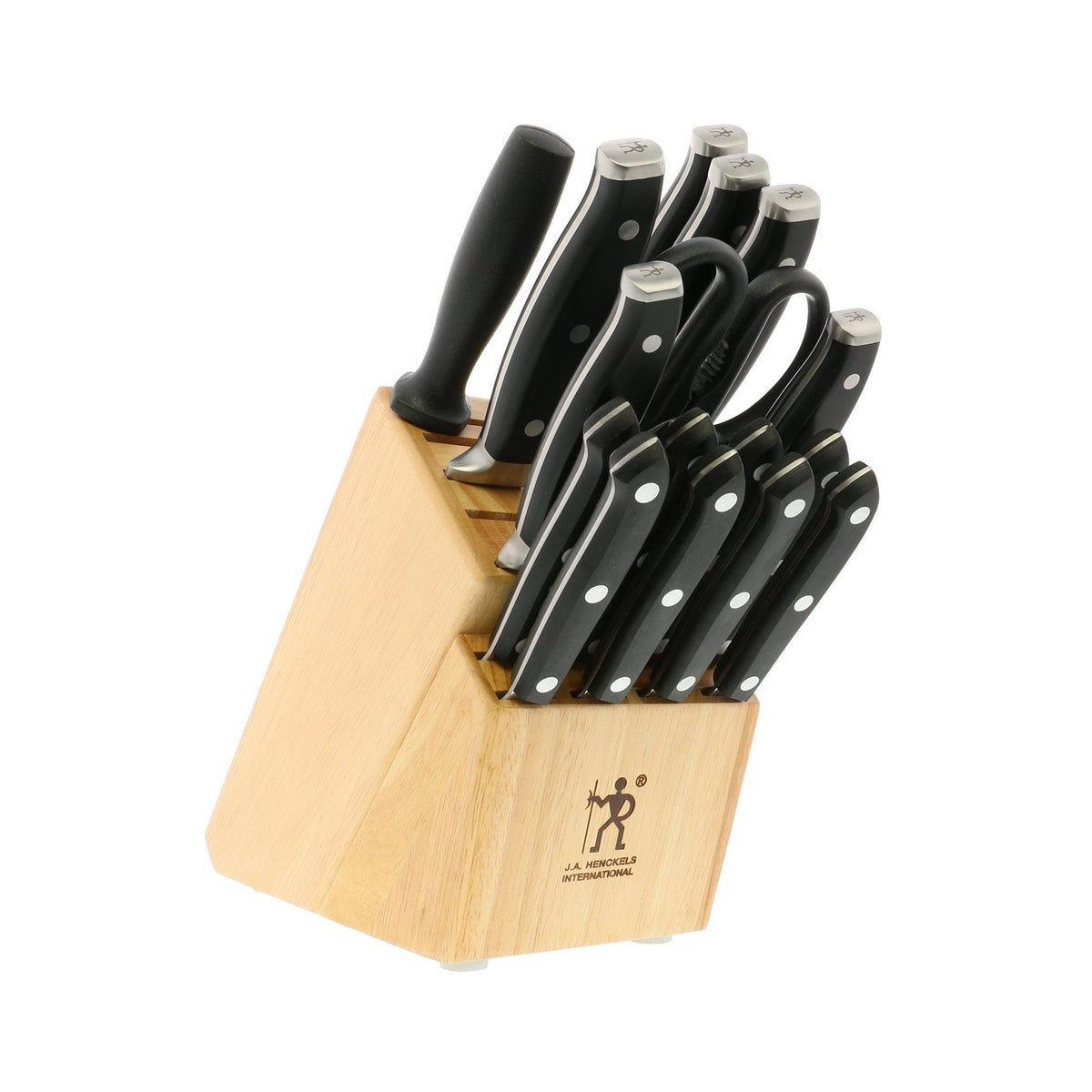 Henckels Forged Premio 17pc Knife Block Set Natural