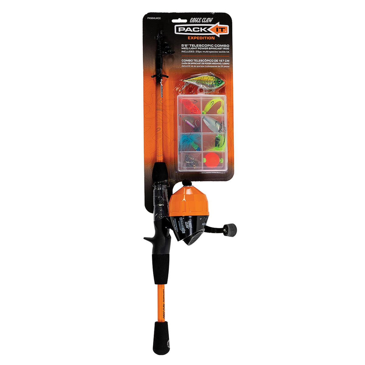 Eagle Claw Pack-It Expedition 6'6 Spin Cast Combo