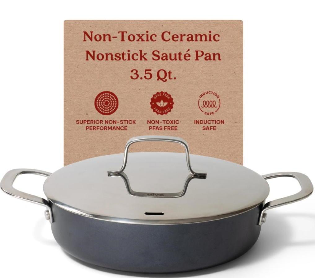 Alva Maestro Non-stick 3.5 Qt Ceramic Sautepan with Lid