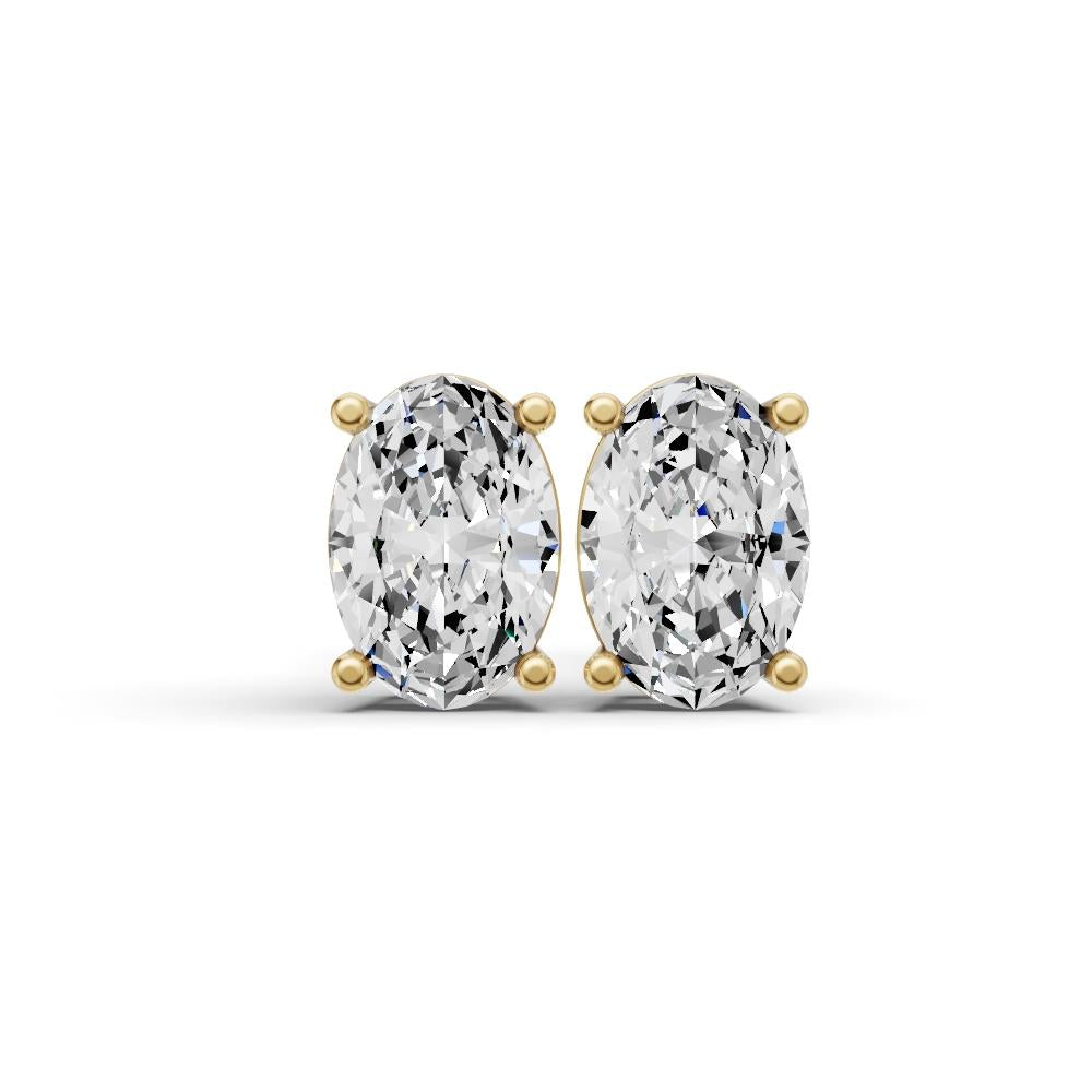 Prestige Boutique Diamonds Oval Lab Diamond Solitaire Earrings Size 0.5 CTW