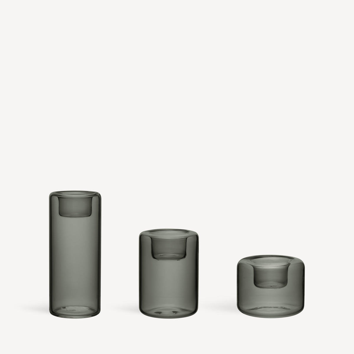 Kosta Boda Happy Votive Gray Set of 3