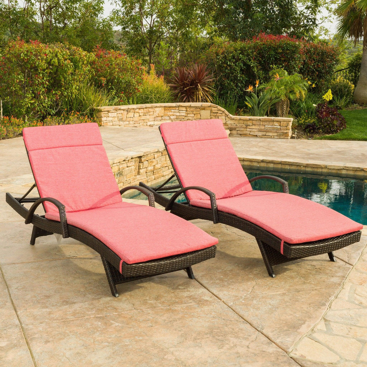 Stark Home Anthony Outdoor Wicker Armed Lounge Chair Set (2)