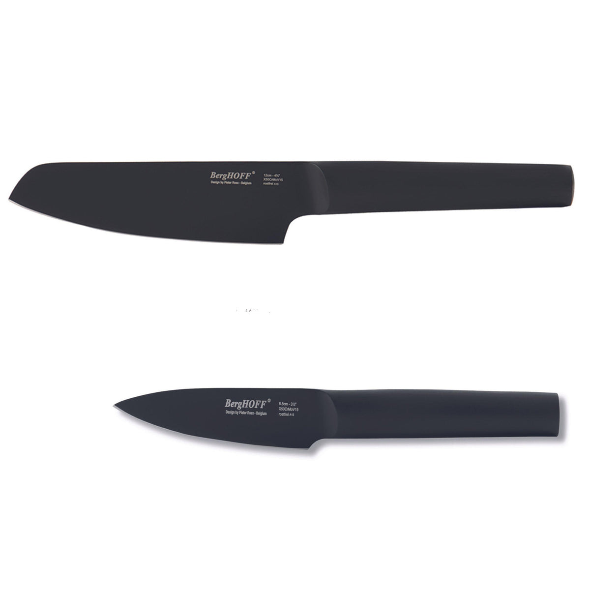 BergHOFF Ron 2pc Vegetable and Paring Knife Set, Black