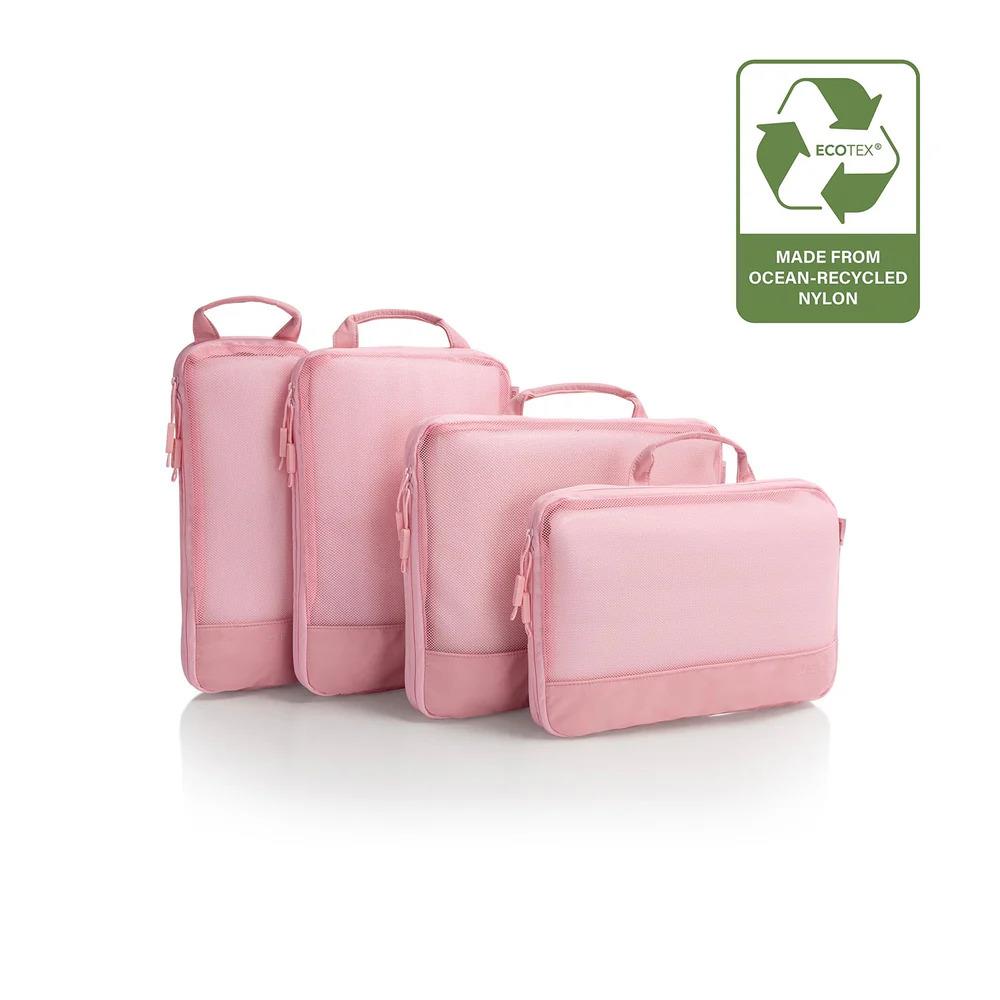 Heys Ecotex Compression Packing Cube 4pc Set - Pink Sand