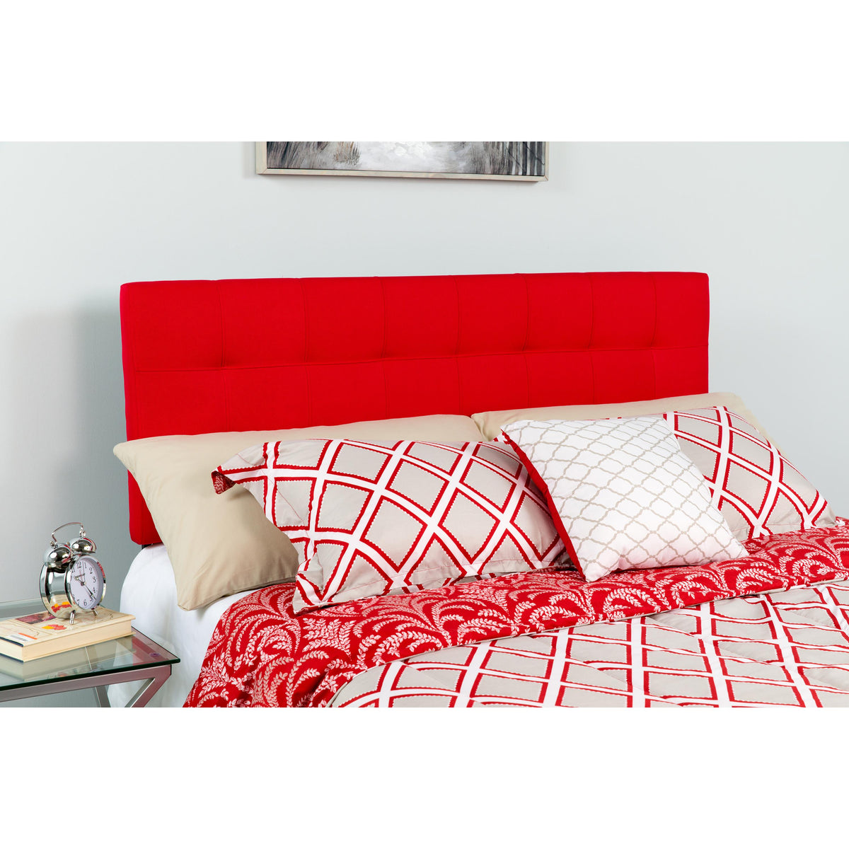 Flash Furniture Quilted Tufted Upholstered Full Size Headboard in Black Fabric