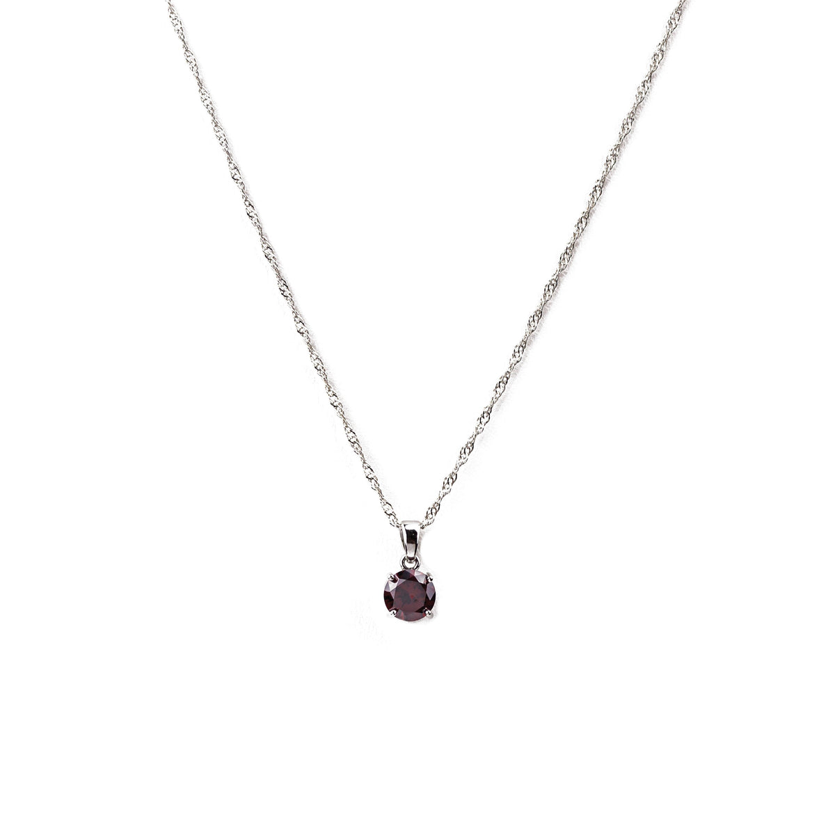 Completely Bella Round Cut Crystal Solitaire Necklace in Red Ruby