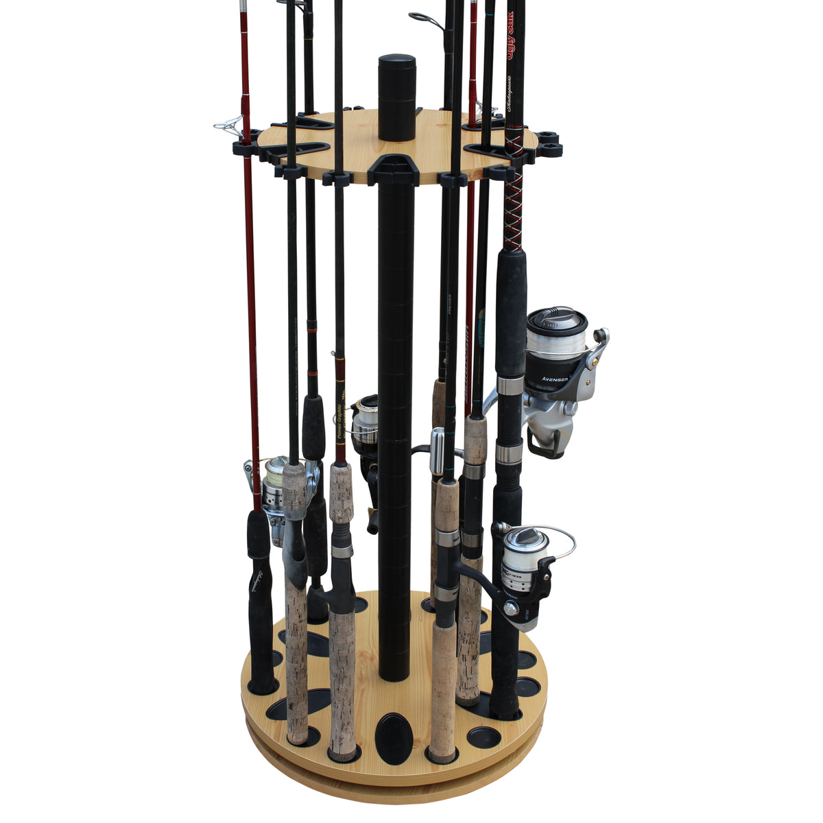 Rush Creek 24-Fishing Rod Spinning Round Storage Rack