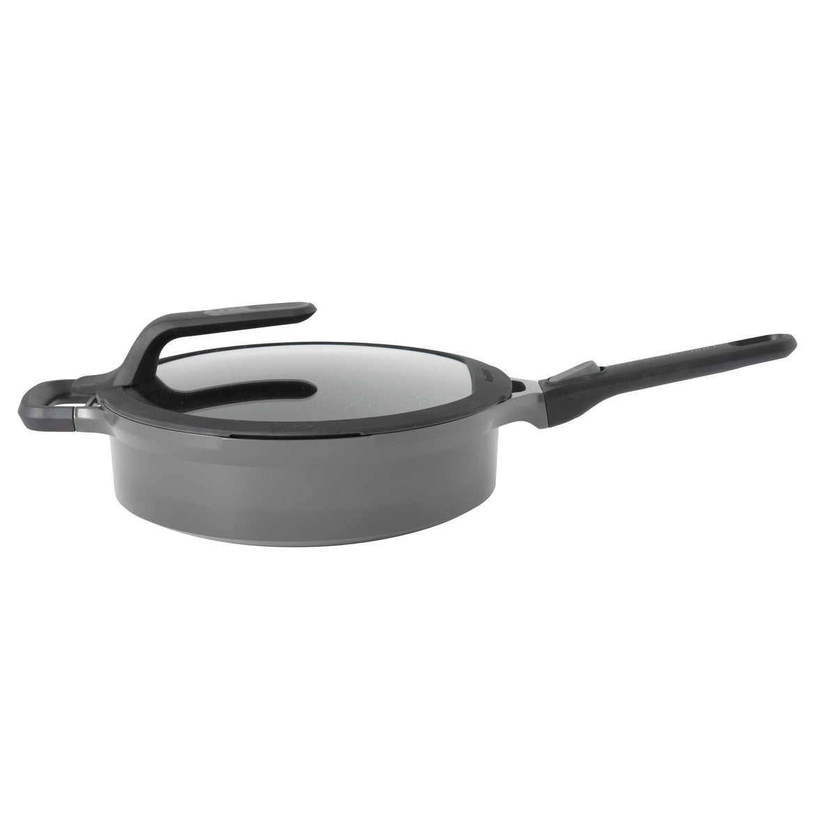BergHOFF GEM 11" Stay-Cool Saut Pan 4.9Qt., Detachable Handle, Gray, Glass Lid