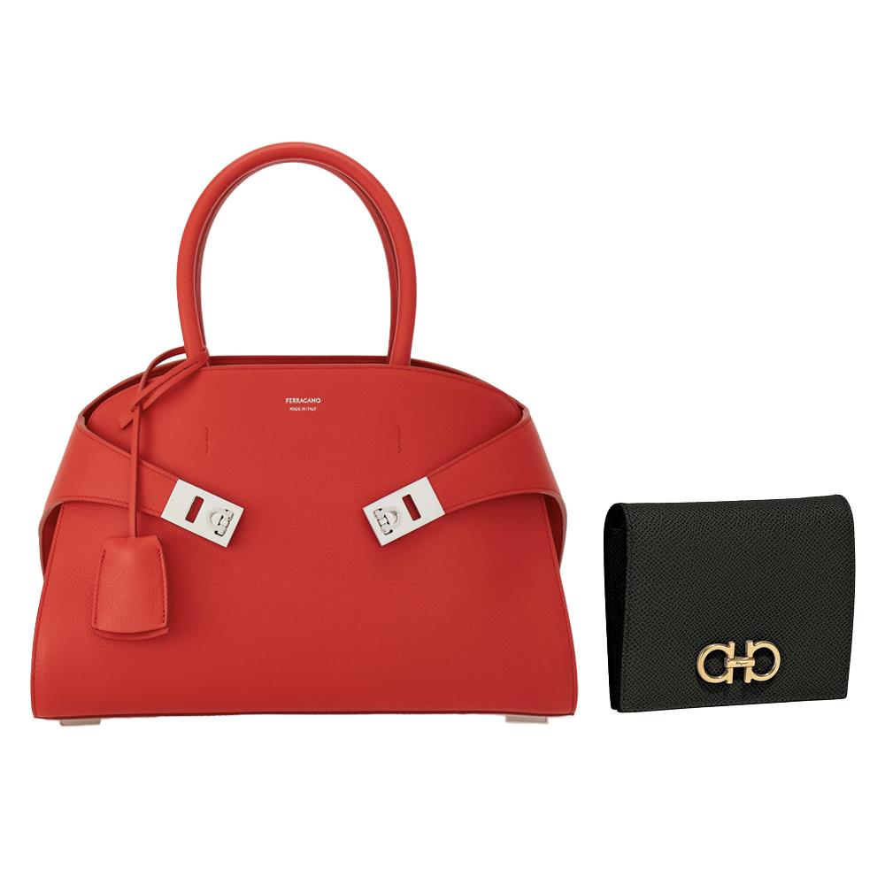 Salvatore Ferragamo Hug Top Handle & Gancini Wallet Duo