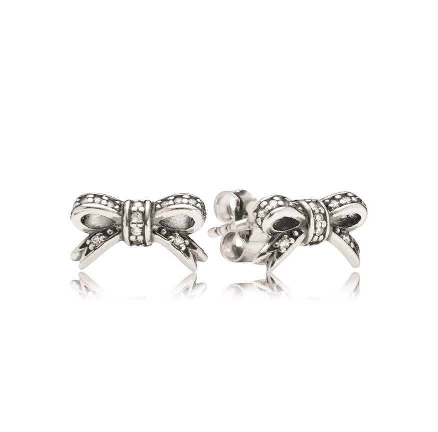 Pandora Sparkling Bow Earrings