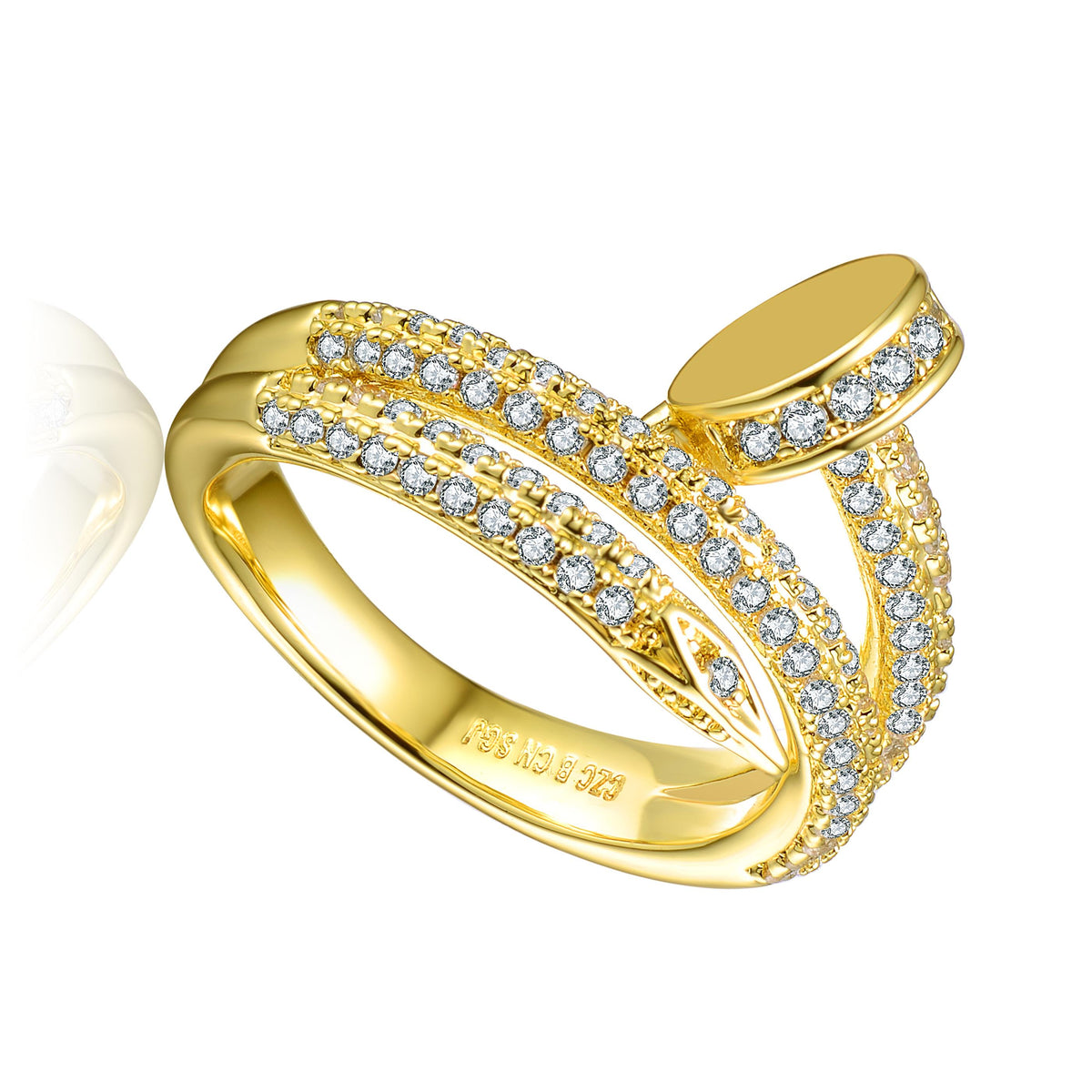 GENEVIVE Layered Statement Ring Size 6