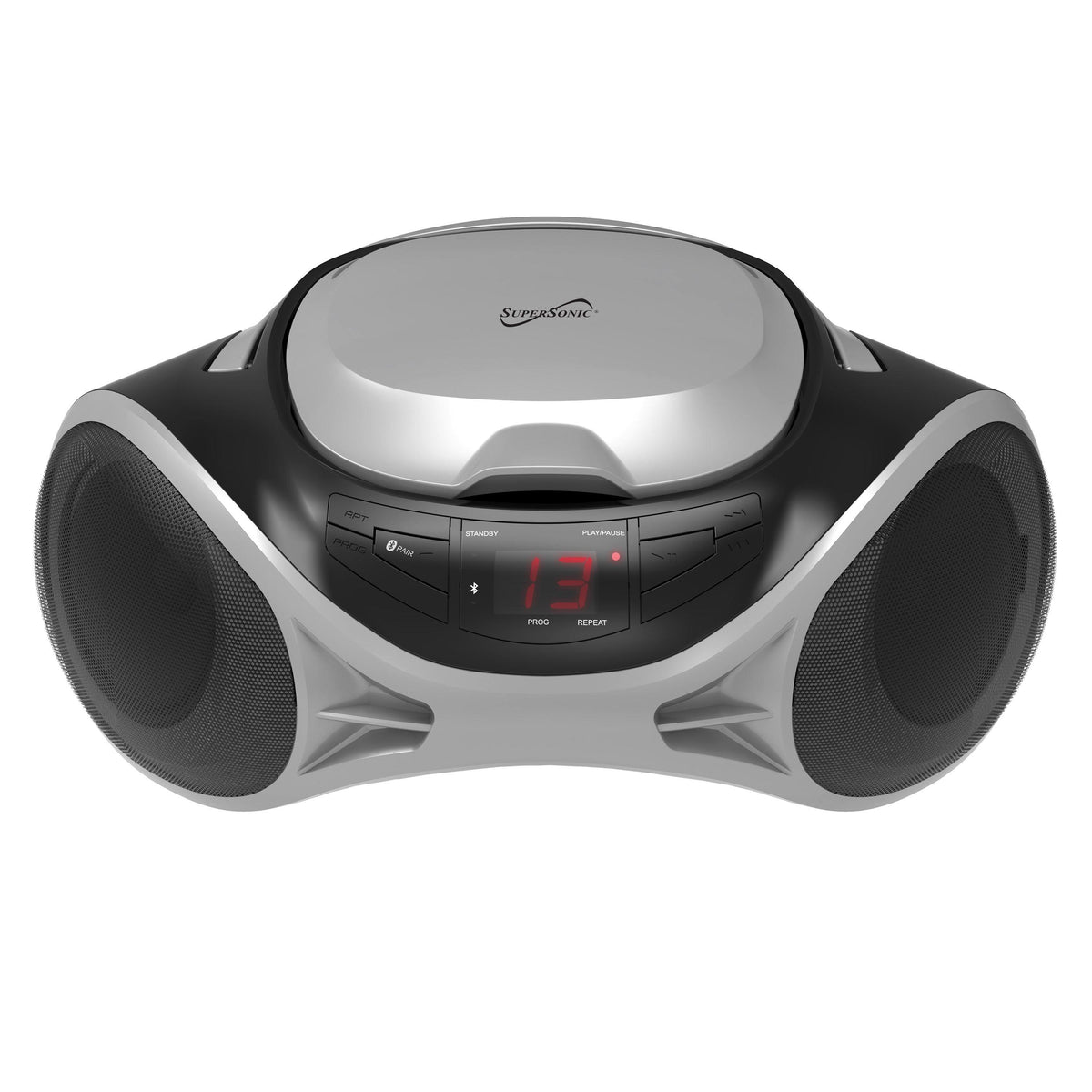 IQ Sound Portable AM/FM Radio CD Player w/ Bluetooth Silver