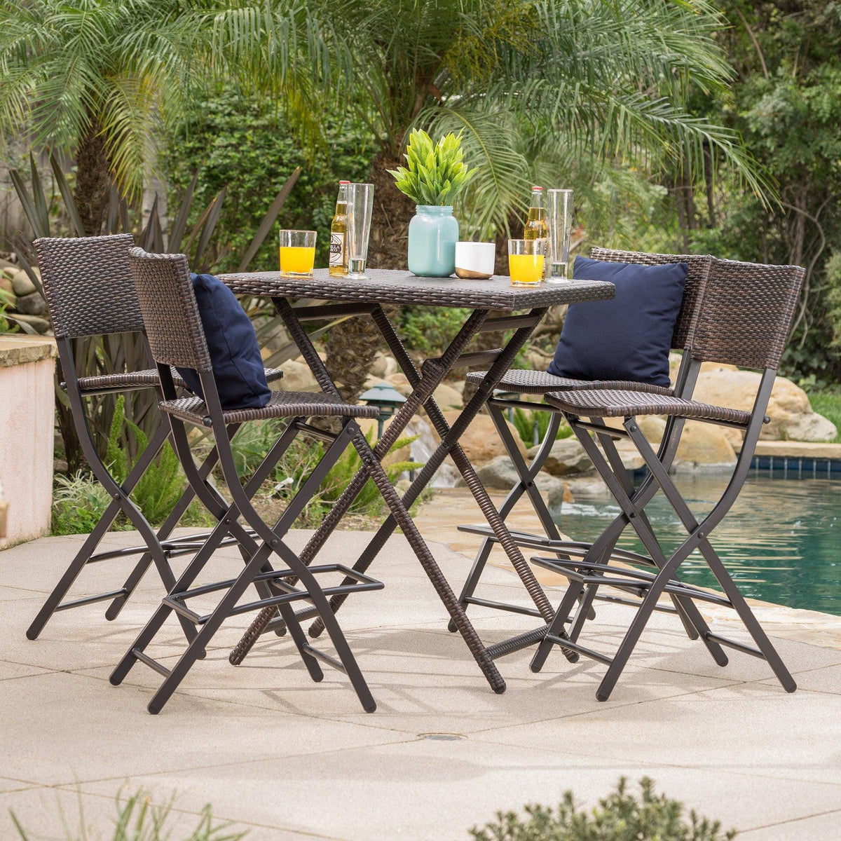 Stark Home Margarita Outdoor Wicker 5Pc Bar Set