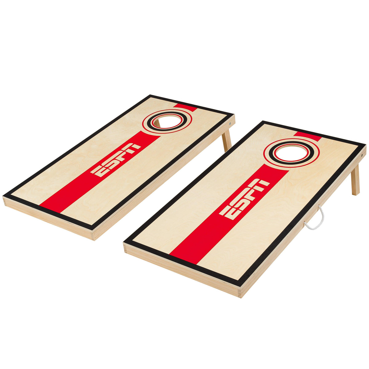ESPN Premium 2ft x 4ft Solid Wood Cornhole Set w/ 8 Bags & Magnetic Scoreboard