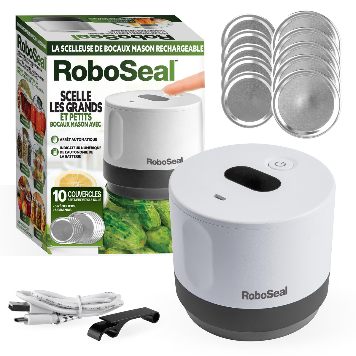 RoboSeal Mason Jar Sealer Size 10 Lids