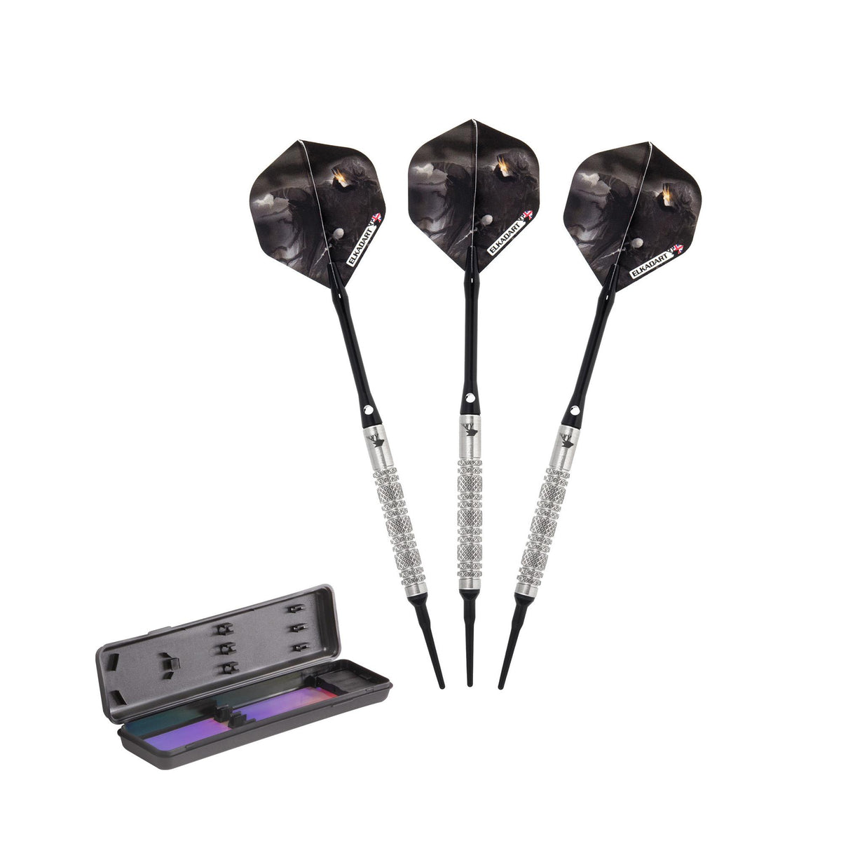 Elkadart Wizard 80% Tungsten Knurled and Ringed Soft Tip Darts 18 Grams