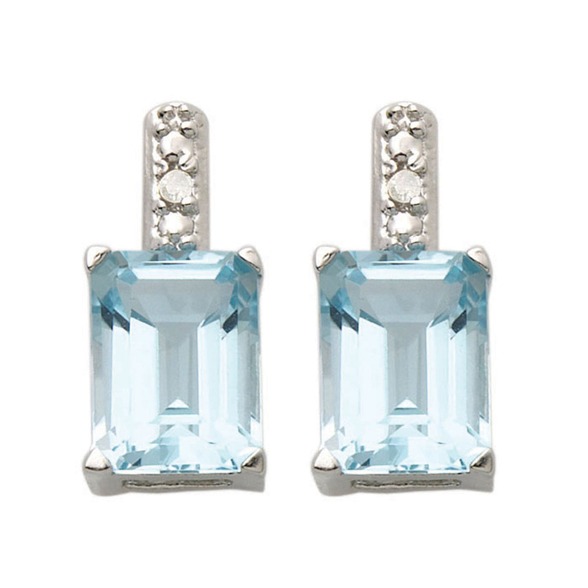 Jilco Inc Diamond & Blue Topaz Earrings