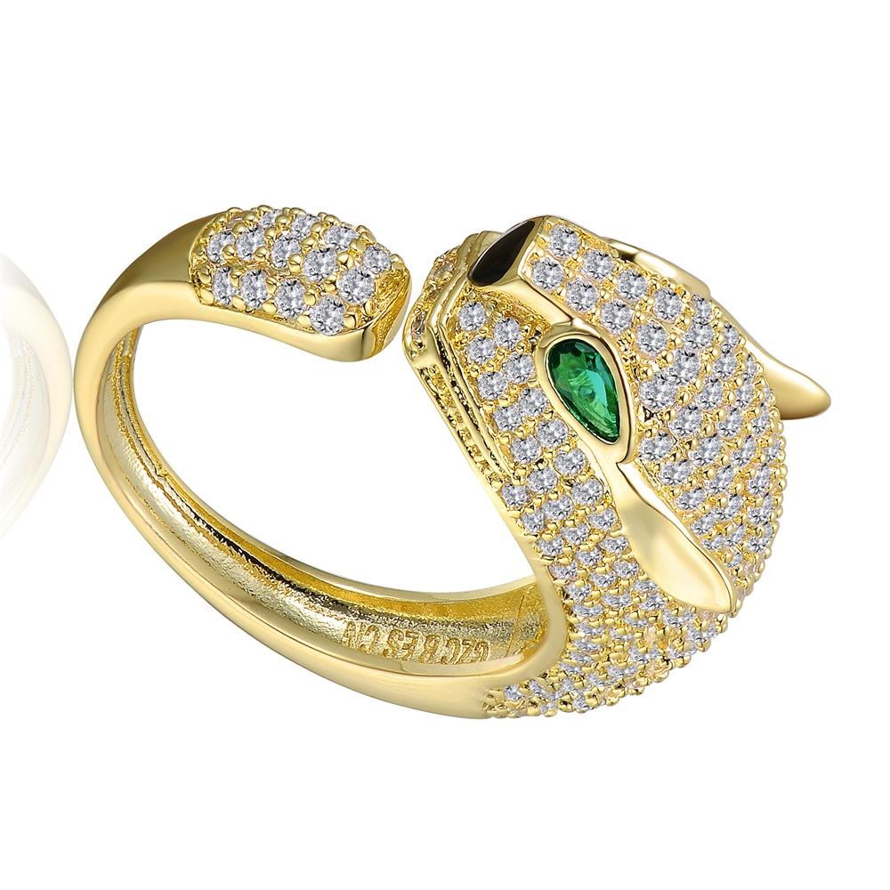 GENEVIVE Green Eyed Statement Ring Size 7