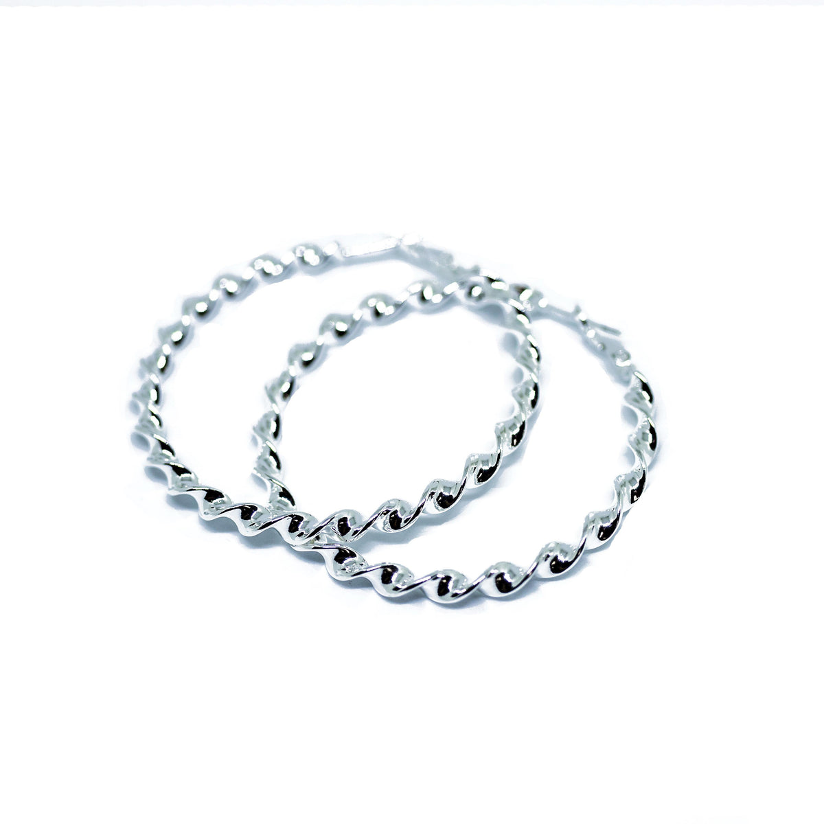 Completely Bella Silver Tone Large Twisting Hoop Earrings