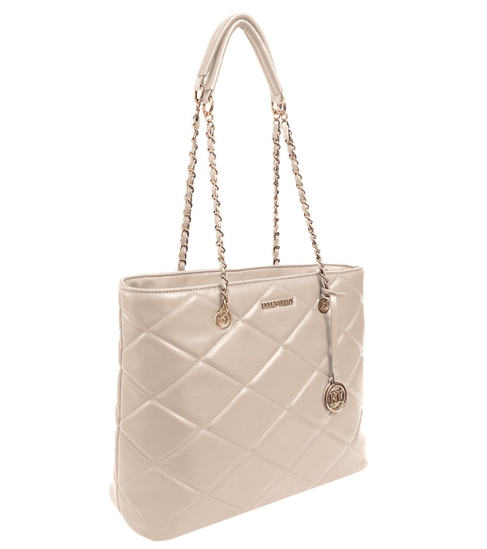 Ellen Tracy Smooth Diamond Quilted Tote Purse Size 14"