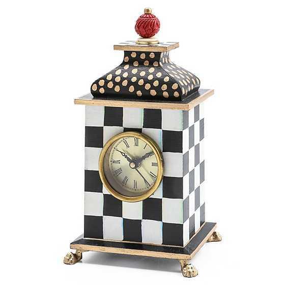 MacKenzie-Childs Mocha Check Desk Clock