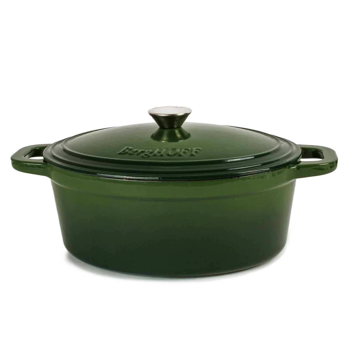BergHOFF Neo Cast Iron 5qt. Oval Dutch Oven 11.5" with Lid, Green