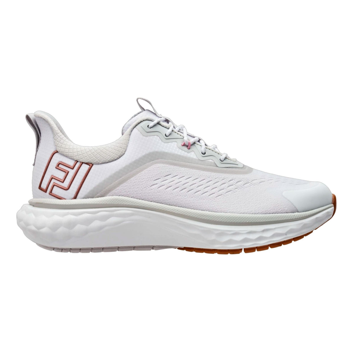 FootJoy Quantum Women's Spikeless Golf Shoes - White/White/Tan/9.5 Medium