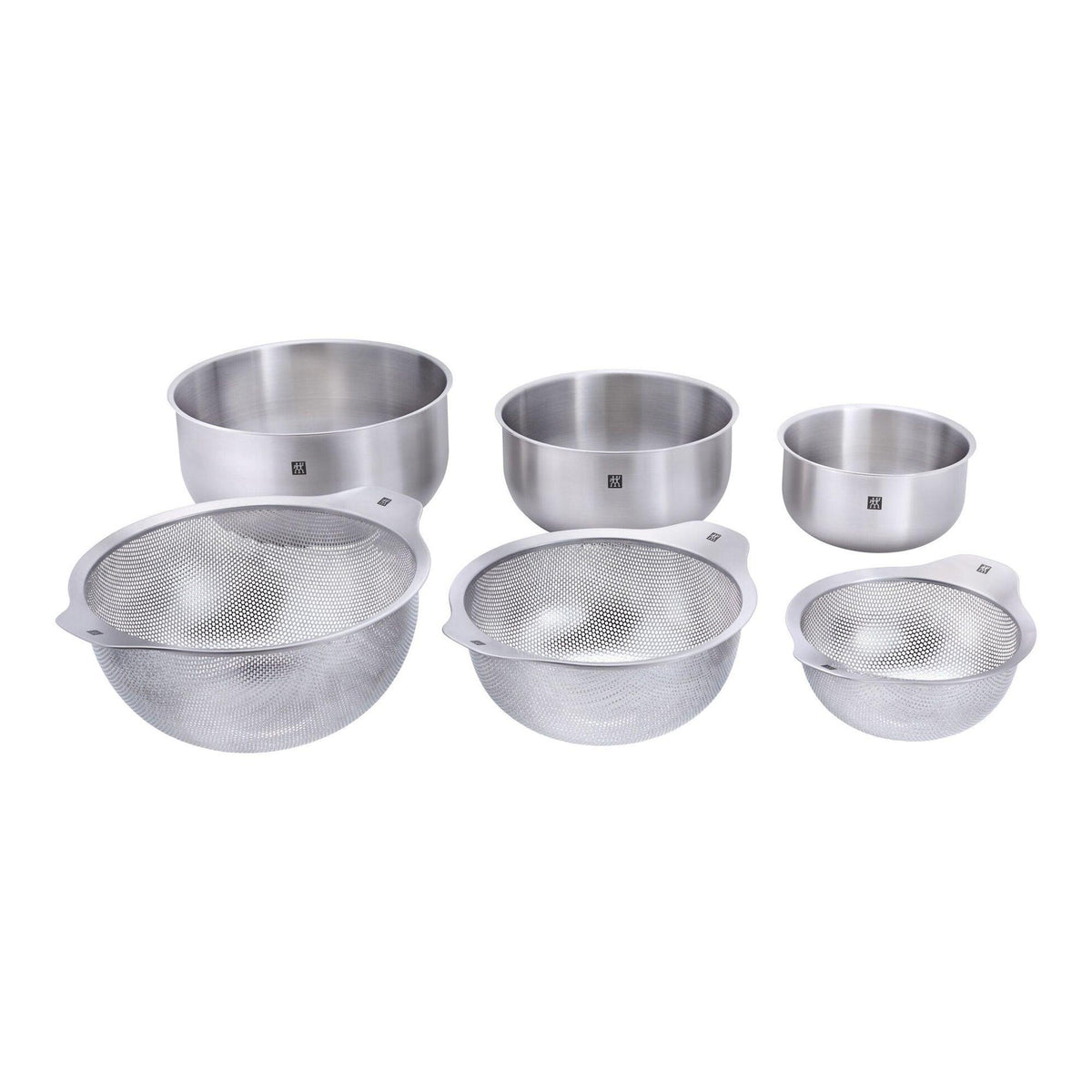Zwilling 6pc Prep Stainless Steel Nesting Bowl & Strainer Set Silver