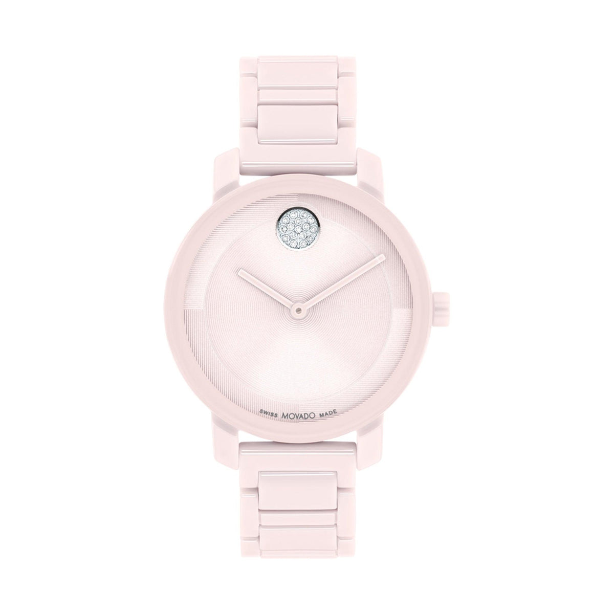 Movado Ladies Bold Evolution 2.0 Blush Pink Ceramic Watch Blush Dial