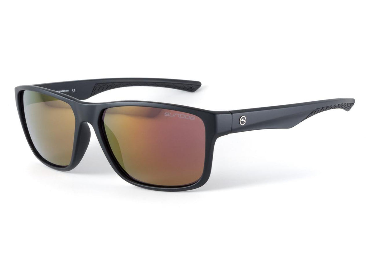 Sun Dog Tread Sunglasses - Matte Black/Grey Red Mirror
