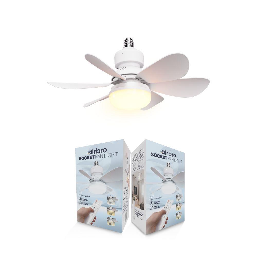 AirBro Socket Fan Light w/ Remote Size Set of 2