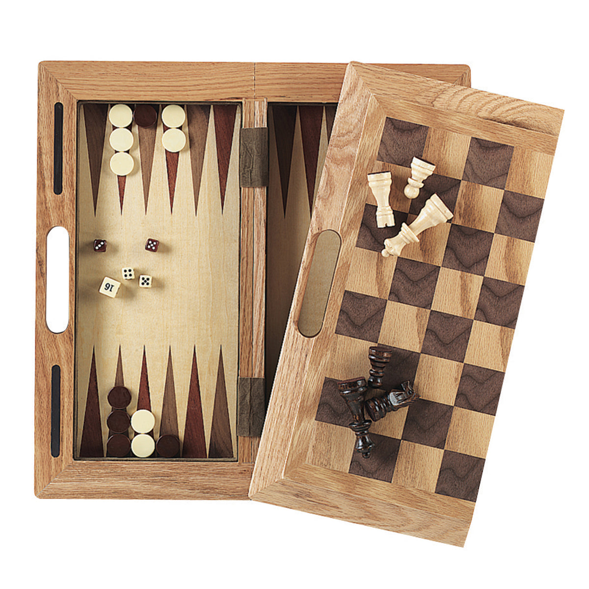 Mainstreet Classics 3-in-1 Wood Game / Chess - Checkers - Backgammon