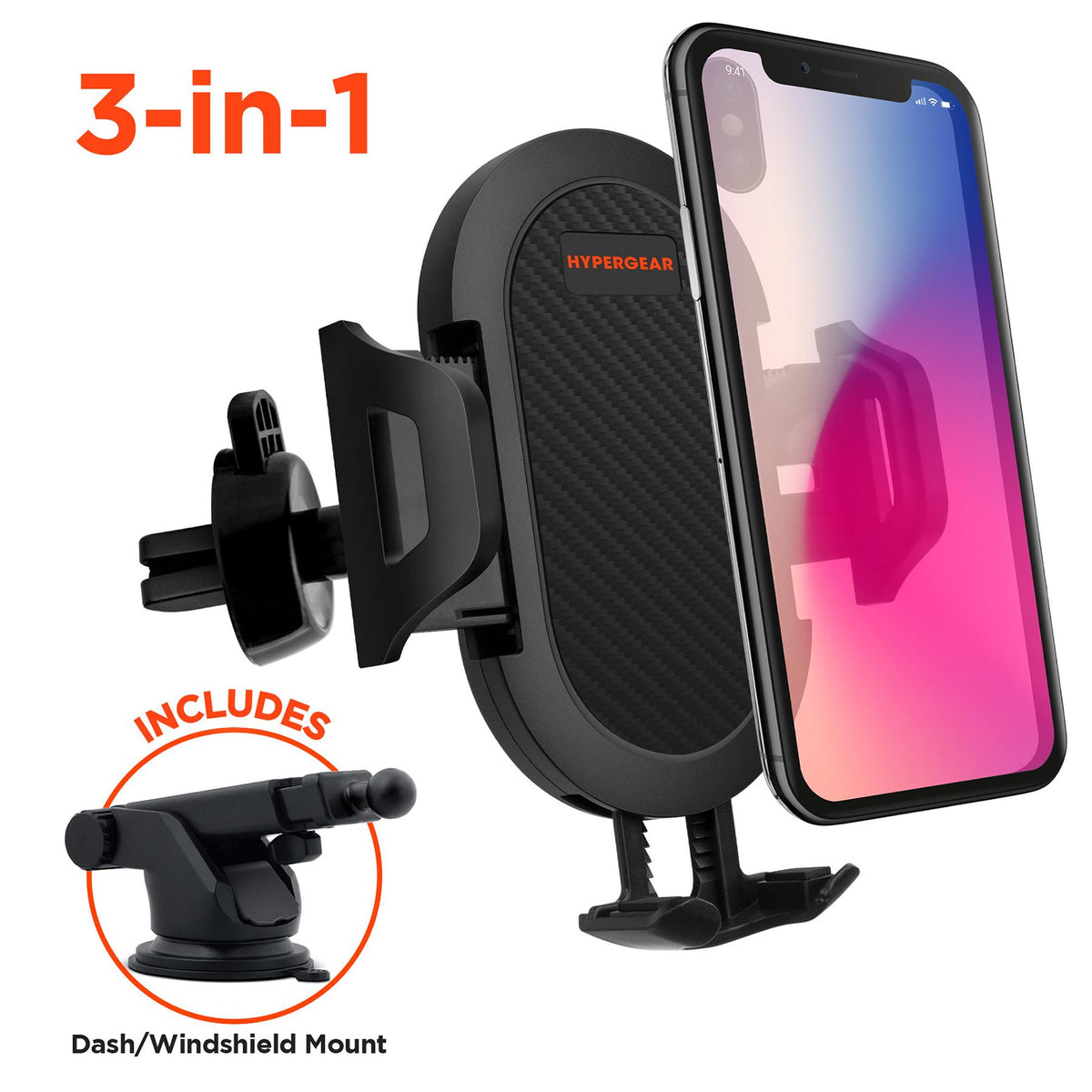 HYPERCEL HyperGear 3-in-1 Phone Mount Kit