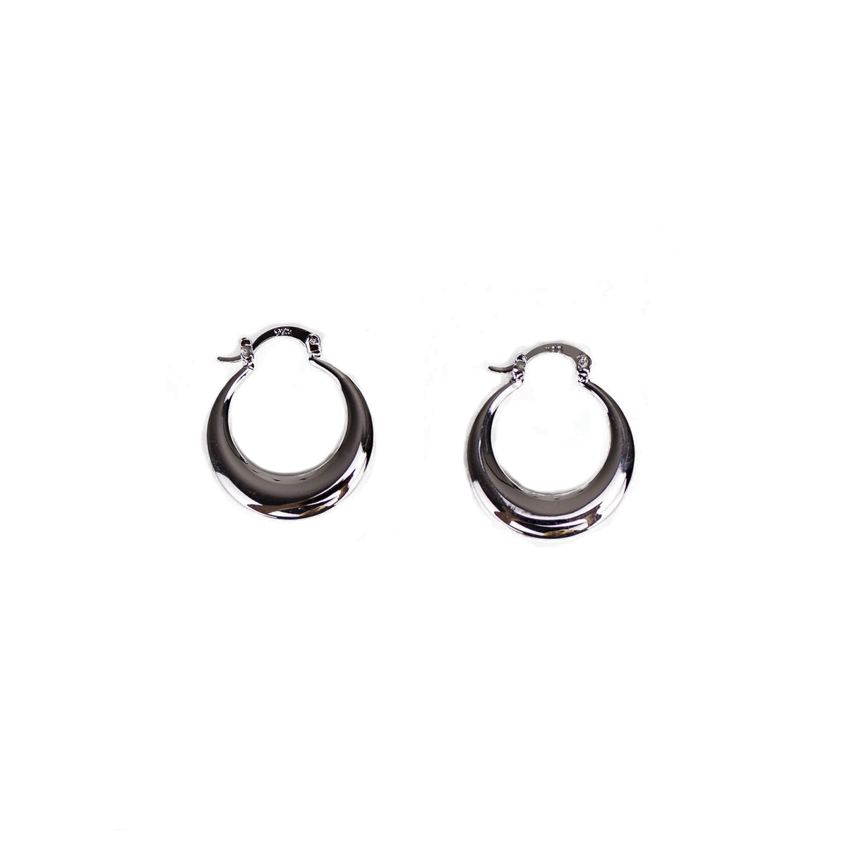 Completely Bella Silver Tone Tapered Hoop Earrings
