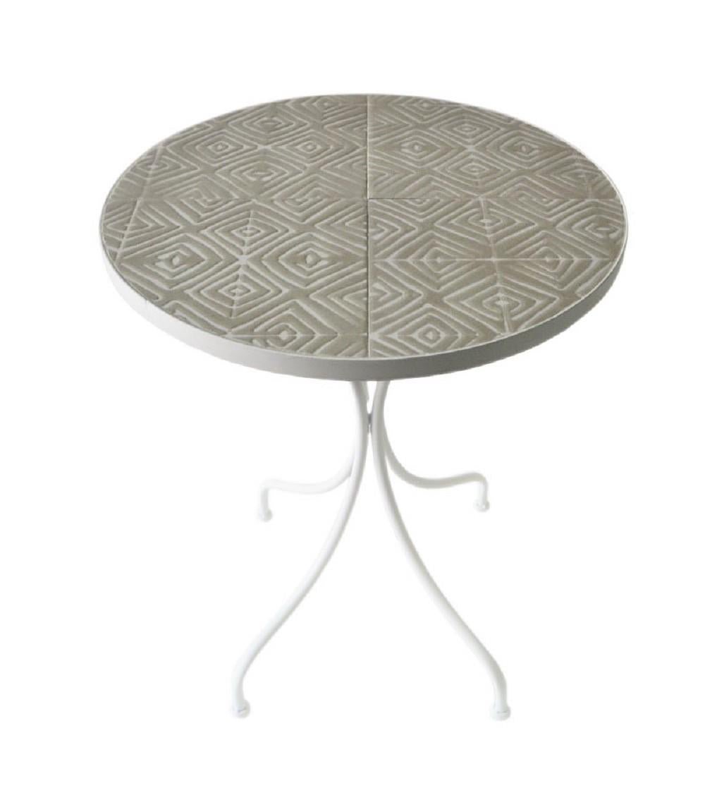 W Unlimited Mosaic Art Collection - Peace Lily Accent Table - Gray