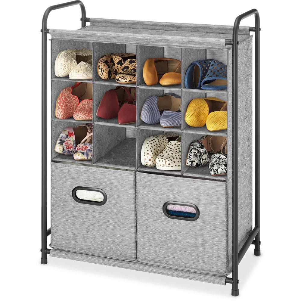 WHITMOR Freestanding 12-Compartment Shoe Organizer