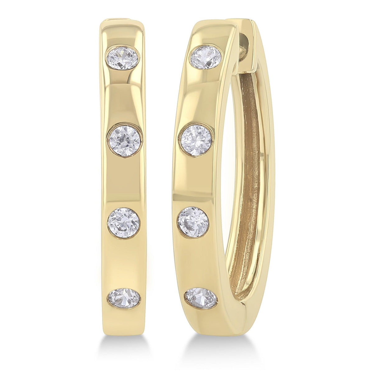 Jilco Diamond Hoop Earrings Gold
